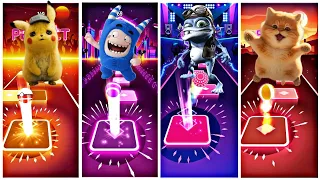 Pikachu vs Oddbods vs Crazy Frog vs Cute Cats Dance | Tiles Hop EDM Rush