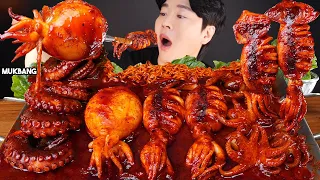 ASMR MUKBANG | SPICY SEAFOOD BOIL 🦑🐙 SQUID OCTOPUS CUTTLEFISH COOKING & EATING SOUND 먹방