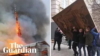 Paintings rescued after fire breaks out at Copenhagen's former stock exchange