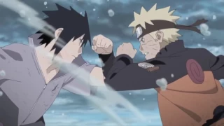 sasuke uses naruto's hand to sign for a jutsu