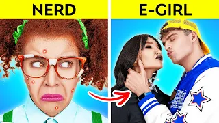 ARMER NERD VS BELIEBTES E-GIRL | Valentinstags-Date mit E-BOY! Beauty-Makeover von 123 GO! CHALLENGE