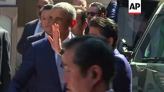 Former US president Obama meets Japan prime minister
