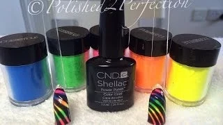 Irresistible (Lecente) Neon rainbow CND Shellac Nails - carving method!