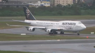 Avião Iron Maiden 747-400 Pouso em Guarulhos São Paulo