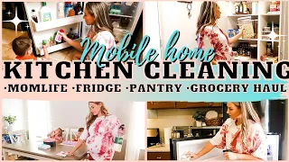MOBILE HOME KITCHEN CLEANING MOTIVATION | GROCERY HAUL | MarieLove