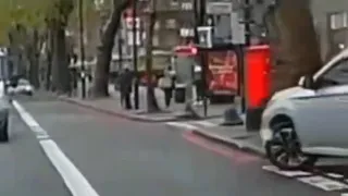 Moment car mounted the pavement and hit pedestrians in Stamford hill, London.