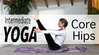 Intermediate Full Body Yoga - Minimal Cue Core & Hip Flow - YogaCandi