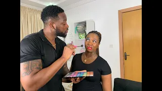 MY HUSBAND DOES MY MAKE UP|| HIT OR MISS