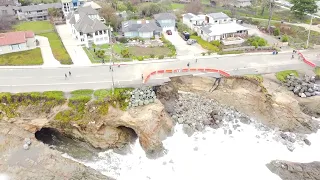 Santa Cruz CA.  West Cliff is Eroding 2023