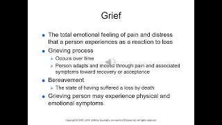 Chapter 15  Loss, Grief, and End of Life Care with audio
