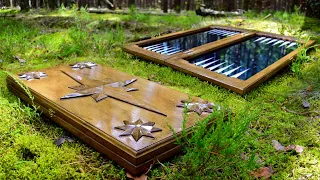 HOW TO MAKE BACKGAMMON WITH YOUR OWN HANDS. Carved backgammon made of wood with your own hands. Wood