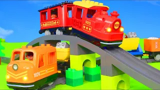 Çocuklar için inşaat blokları treni