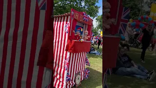 Punch and Judy at Grimsargh Field Day 2023.