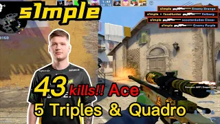 s1mple FACEIT INFERNO POV - 43Kills! - 5 Triples ＆ Ace - CSGO s1mple POV!