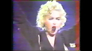 Madonna – Tele5 report on Blond Ambition World Tour in Nice, France #1