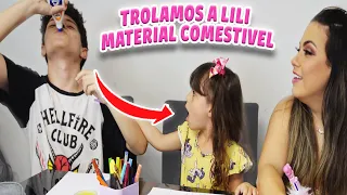 TROLAGEM - COMEMOS O MATERIAL ESCOLAR DA MINHA FILHA DE 5 ANOS E ELA REAGIU ASSIM | Kathy Castricini