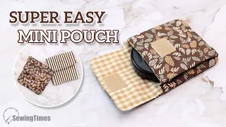 EASY DIY MINI POUCH | No Zipper Small Pouch Sewing Tutorial [sewingtimes]