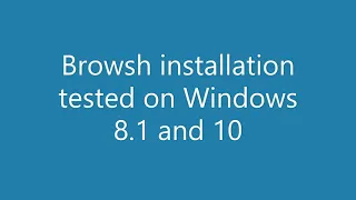 Browsh manual installation Windows