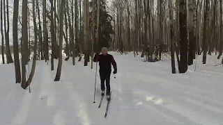 Таймлапс похода на лыжах за реку