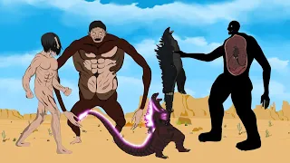 TEAM GODZILLA vs ATTACK ON TITAN: Size Comparison | Godzilla Animation Cartoon Movies