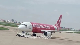 AirAsia Flight ready to Runway || ready to the aircraft in run in from Phnom Penh airport
