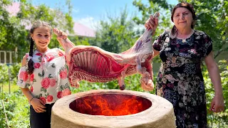 Grandma Is Cooking Ultra Delicious Lamb In Tandoor! Crispy Lamb Ribs Recipe