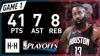 James Harden Full Game 1 Highlights Jazz vs Rockets 2018 NBA Playoffs - 41 Pts, 7 Ast, 8 Reb!