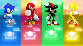 Sonic vs Knuckles vs Shadow vs Super Sonic - Tiles Hop.