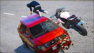 GTA 5 Motorcycle Crashes Episode 07 (Euphoria Physics Showcase)