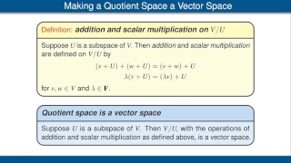 Quotients of Vector Spaces