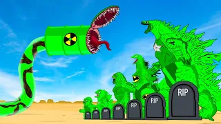 Rescue SPIDER GODZILLA & KONG From GIANT PYTHON - RADIATION : Who Will Win?| Godzilla Cartoon