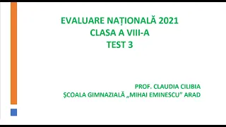 Evaluare nationala 2021 - Test de antrenament 3