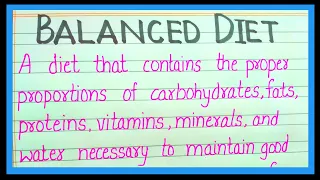 Essay on Balanced Diet in english Definition of Balanced Diet | Balanced diet kise kahate hain