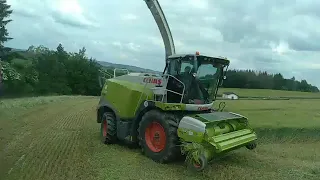 Senáže ozimného ječmene 2020 s claas jaguar 940 John deere (2x 7920, 7230r, 8520) 2x case, fastrac