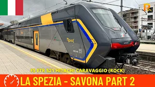 Cab ride La Spezia -Cinque Terre- Savona (Italy, Liguria) Part 2 to Savona train driver's view in 4K