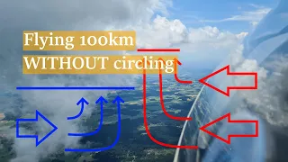 Flying 100km straight in a glider: soaring along a convergence zone