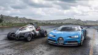 Forza Horizon 5 Drag race: Bugatti Chiron vs 2JetZ (1300HP)