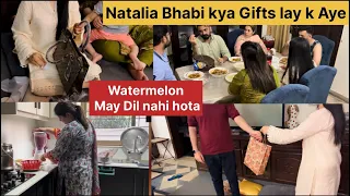 Natalia Bhabi Kya Gift's Lay k Aye Hum Sub k liya || watermelon may Dil nahi hota special Message