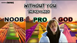 The Kid LAROI - WITHOUT YOU - Noob vs Pro vs God (Fortnite Music Blocks) with map code!