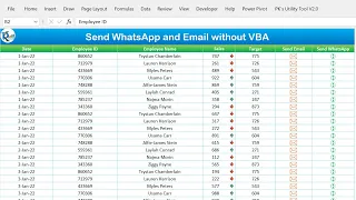 Send WhatsApp and Email without VBA