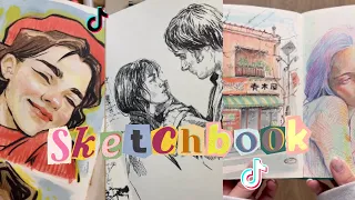10 ideas to fill your sketchbook - Art tiktok sketchbook tour - tiktok compilation
