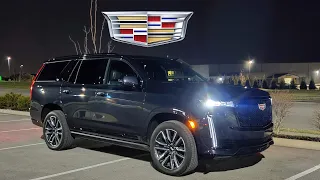 $115K LUXURY | 2022 Cadillac Escalade Sport Platinum NIGHT REVIEW: Exterior and Interior