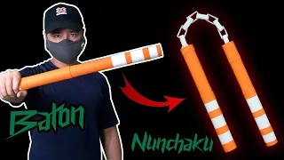 Origami Hidden Nunchaku || Ninja weapon 2 in 1 || Paper baton nunchaku