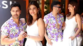 Varun Dhawan And Kriti Sanon Are Looking Beautiful Together,Arrive For Lunch In Bandra