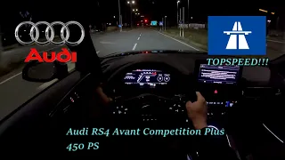*near crash*2023 Audi RS4 Avant Competition Plus 450 PS NIGHTPOV DRIVE TOPSPEED FRANKFURT (60 FPS)