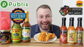 Publix Chicken Tenders feat. Jeff's Famous & PexPeppers Hot Sauce Taste Testing - Review