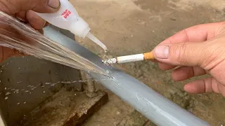 Why didn't I know this sooner! Styrofoam + cigarette butts + super glue can be used to repair pvc