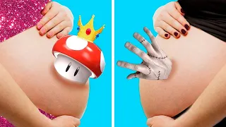 Princesa Peach Grávida VS Wandinha Grávida! Situações Engraçadas da Gravidez por Gotcha! Viral