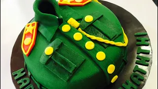 How to make Army uniform cake 👮‍♀️ | Fondant cake
