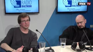 Писатели Александр Гаррос и Алексей Евдокимов в программе "Переплет". MIX TV